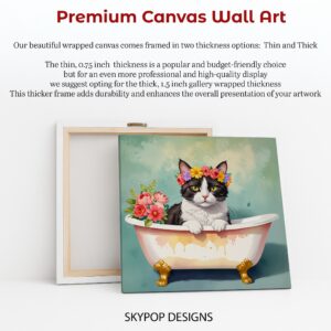 Cat Bathtub Flower Art