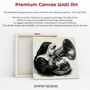 Nun Playing Trumpet Art