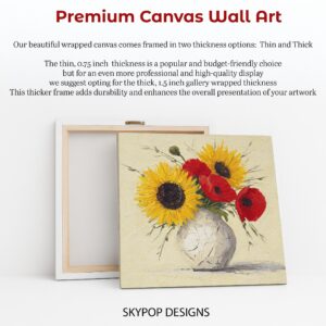 Sunflower and Poppy Bouquet Art