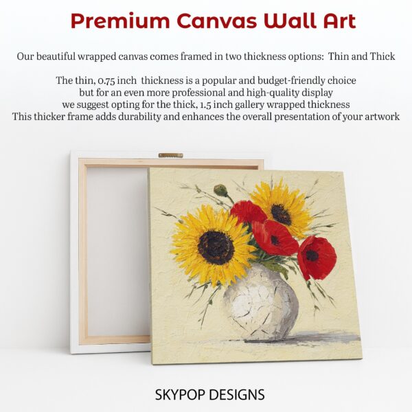 Sunflower and Poppy Bouquet Art