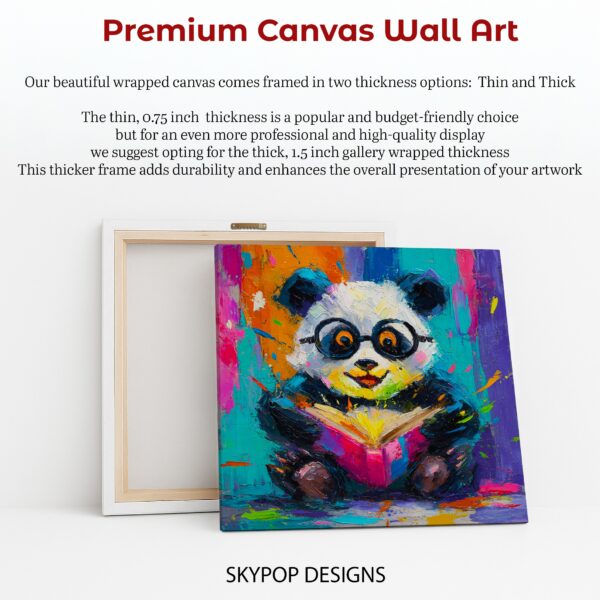 Panda Reading Book Art