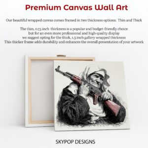 Elderly Woman with Gun Art