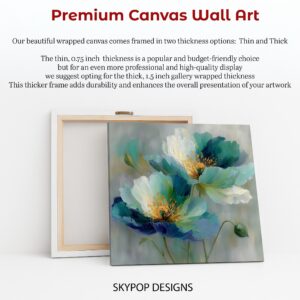 Teal Poppy Bloom Art