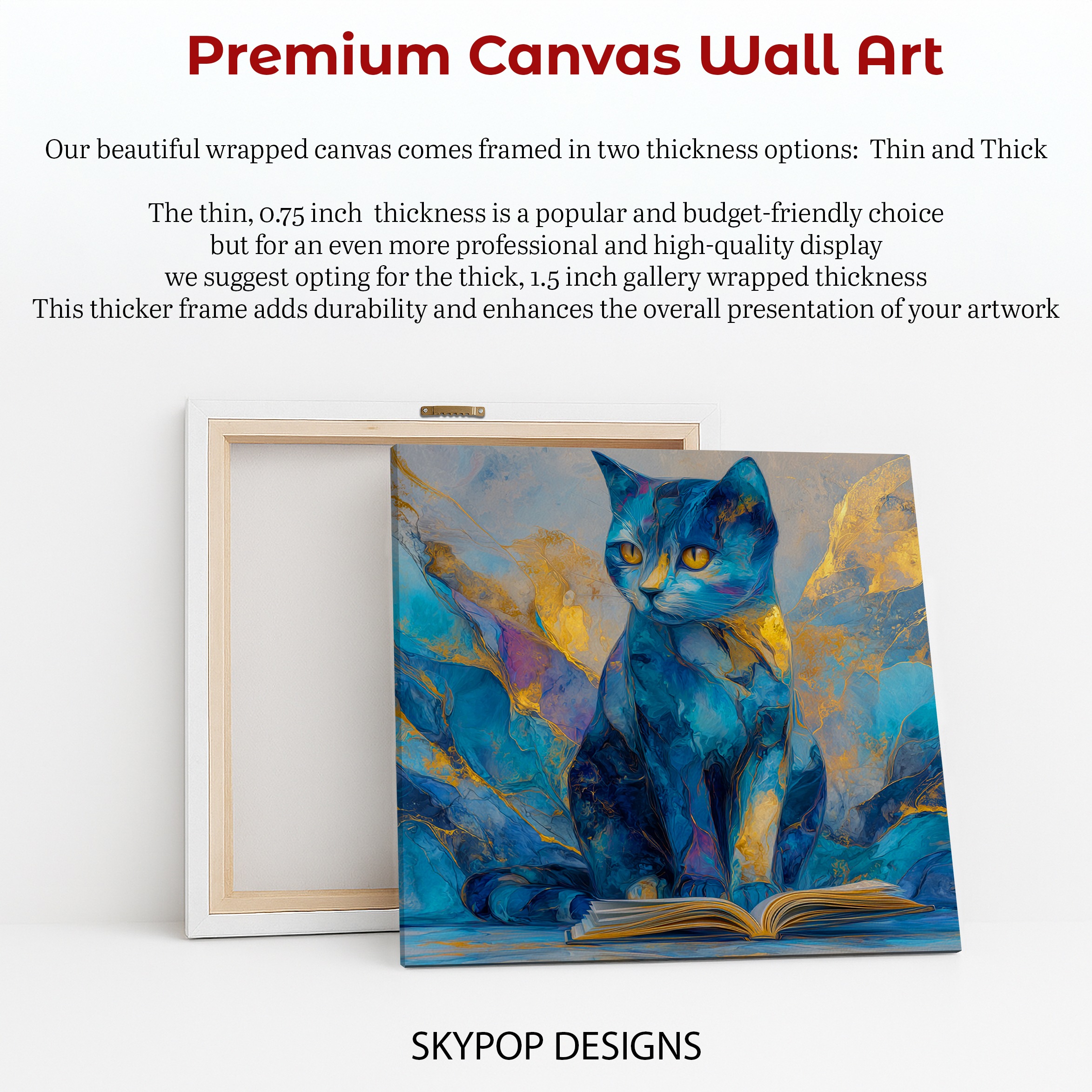 6.jpg Blue Cat Reading Art