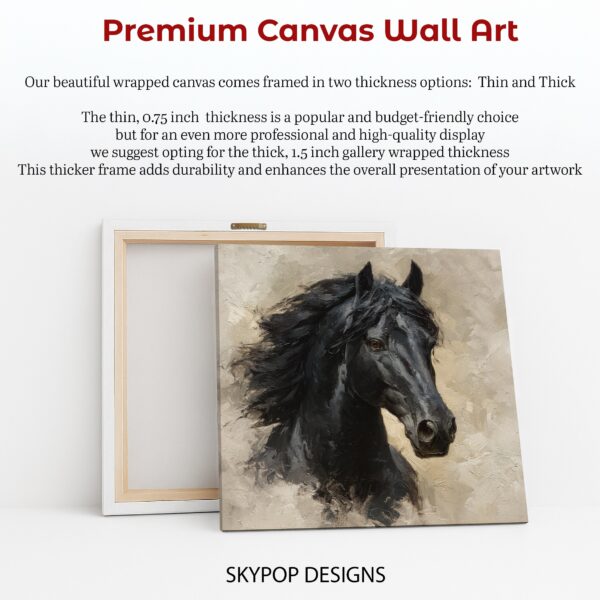Black Horse Portrait Art