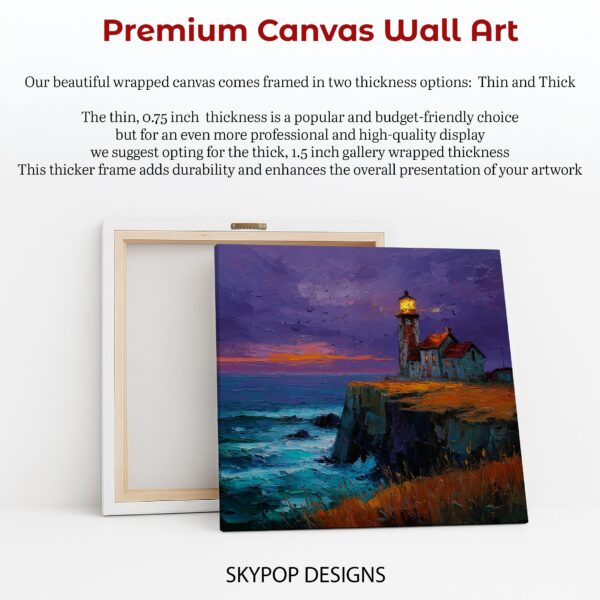 Lighthouse Cliff Sunset Art