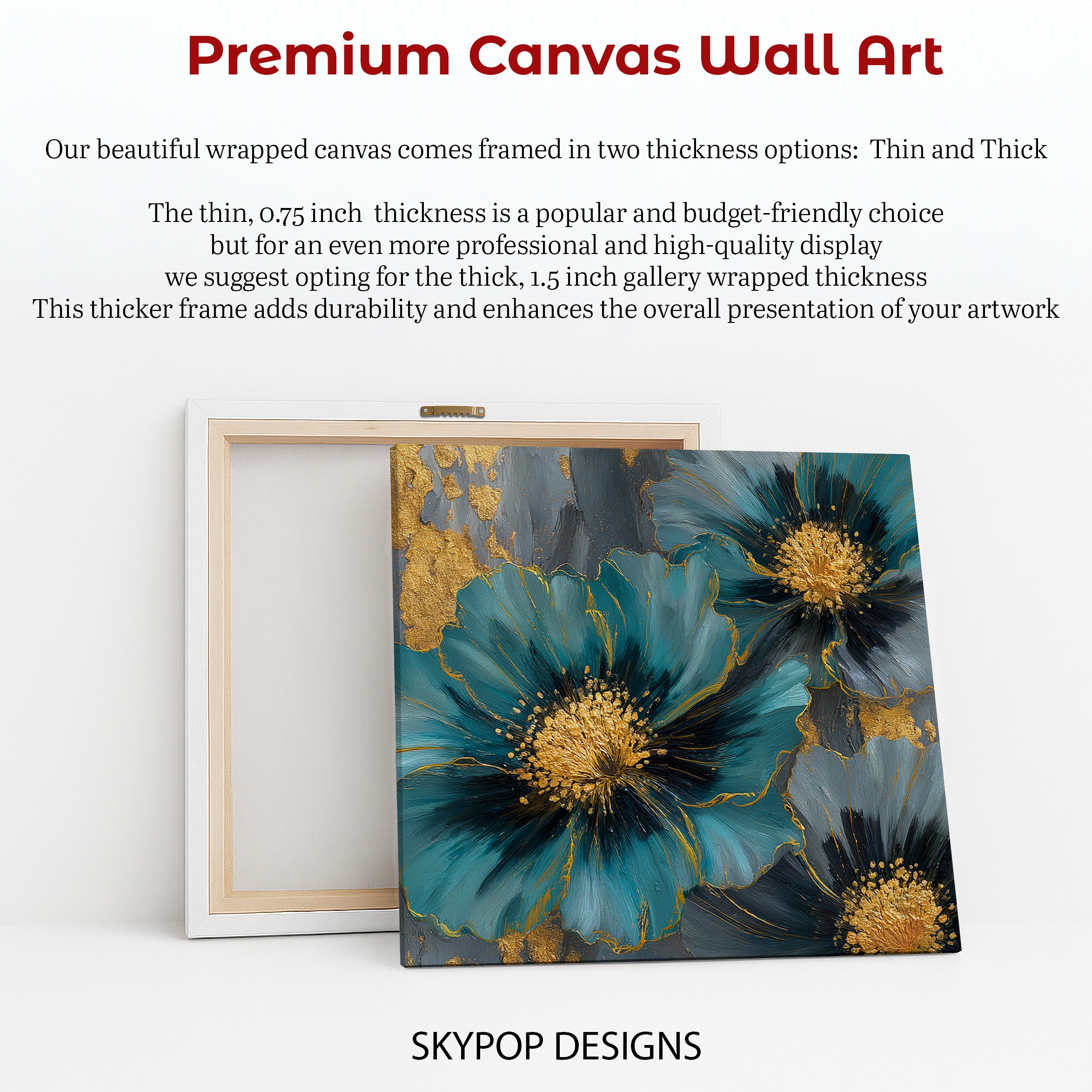 6.jpg Luxe Teal Blooms Art