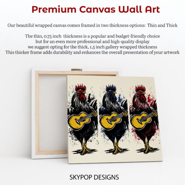 Guitar Playing Rooster Art