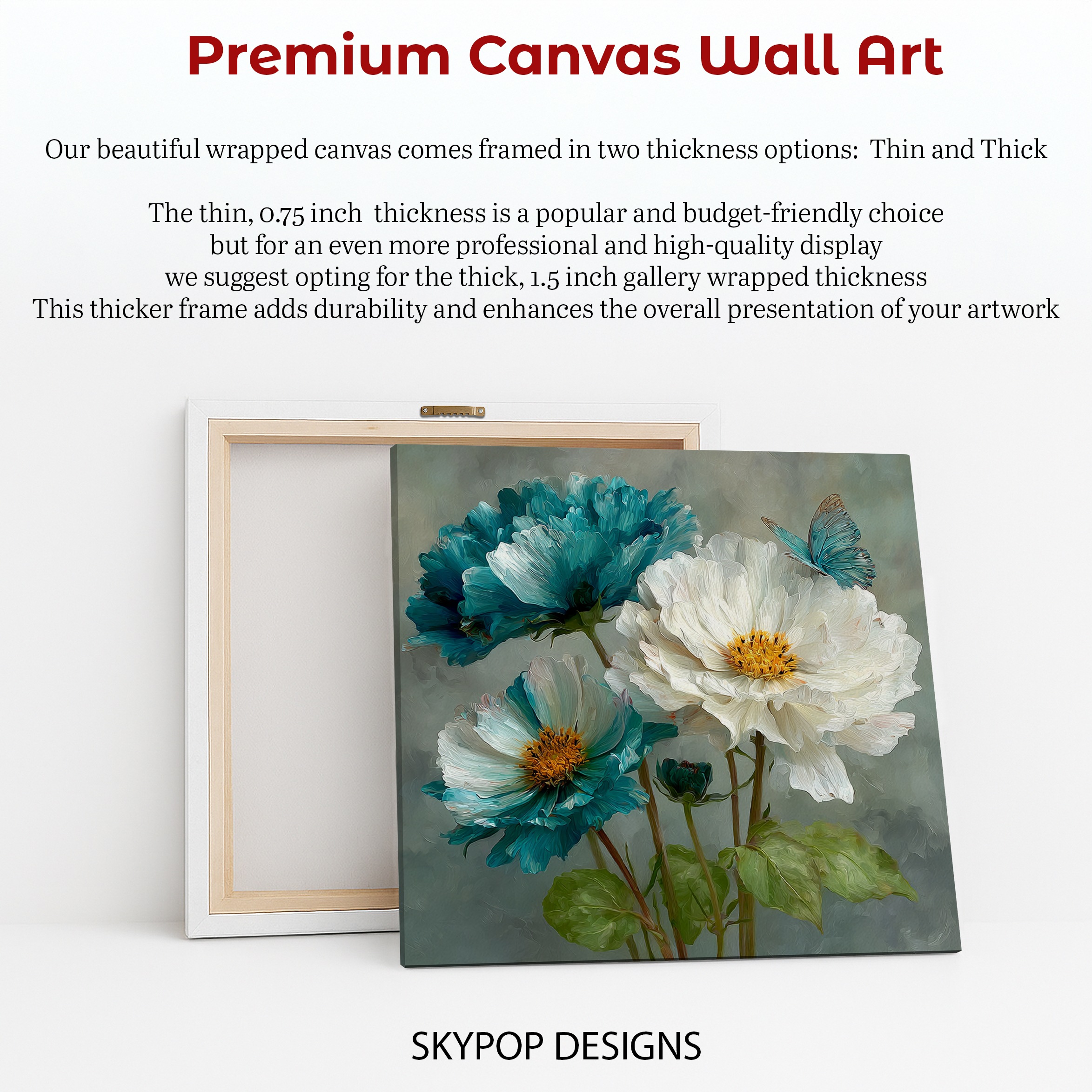 6.jpg Teal Peony Butterfly Art