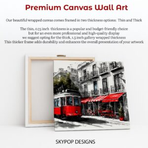 Red Tram City Scene Art