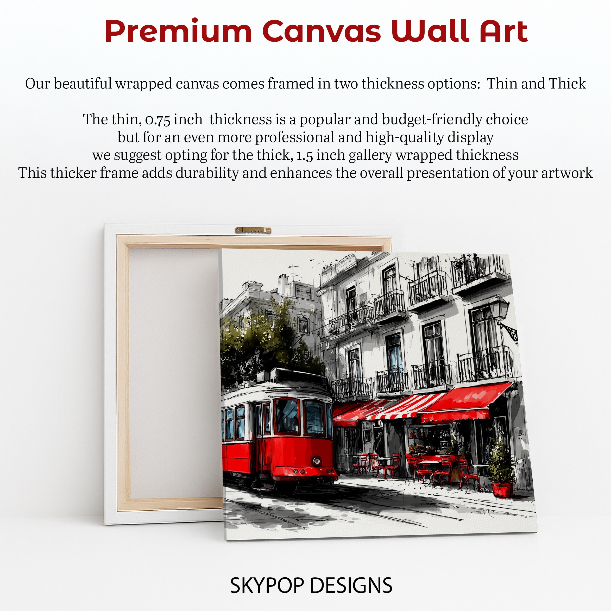 6.jpg Red Tram City Scene Art