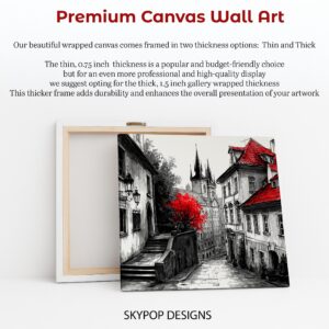 Red Roofed Prague Cityscape Art