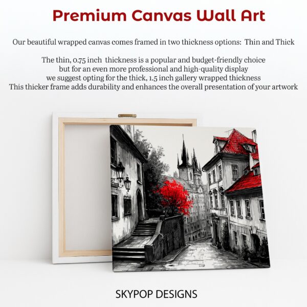 Red Roofed Prague Cityscape Art