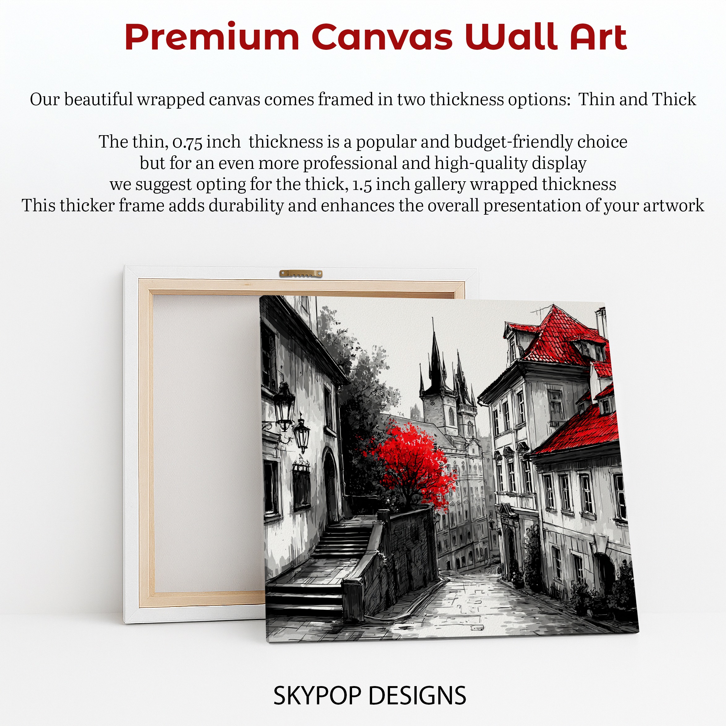 6.jpg Red Roofed Prague Cityscape Art
