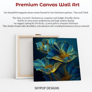Electric Blue Flower Art