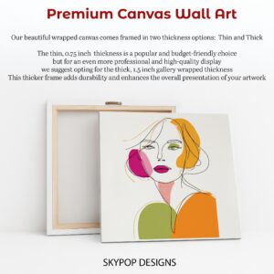 Colorful Line Art Face Art