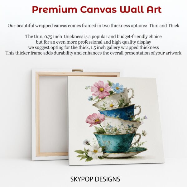Floral Teacup Stack Art