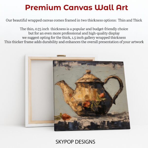 Vintage Teapot With Roses Art