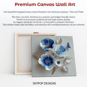Blue Poppy Butterfly Art