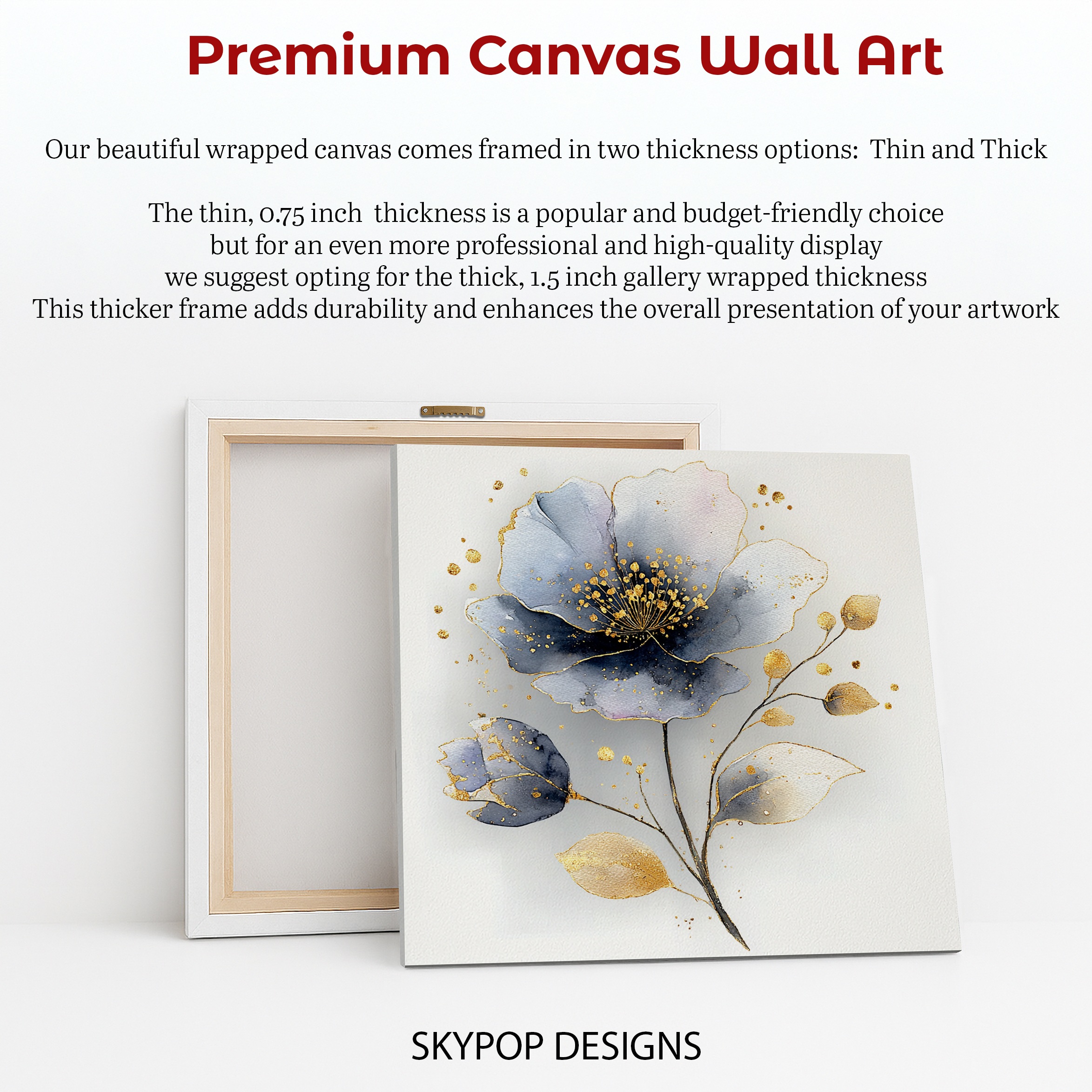 6.jpg Blue Gold Flower Art