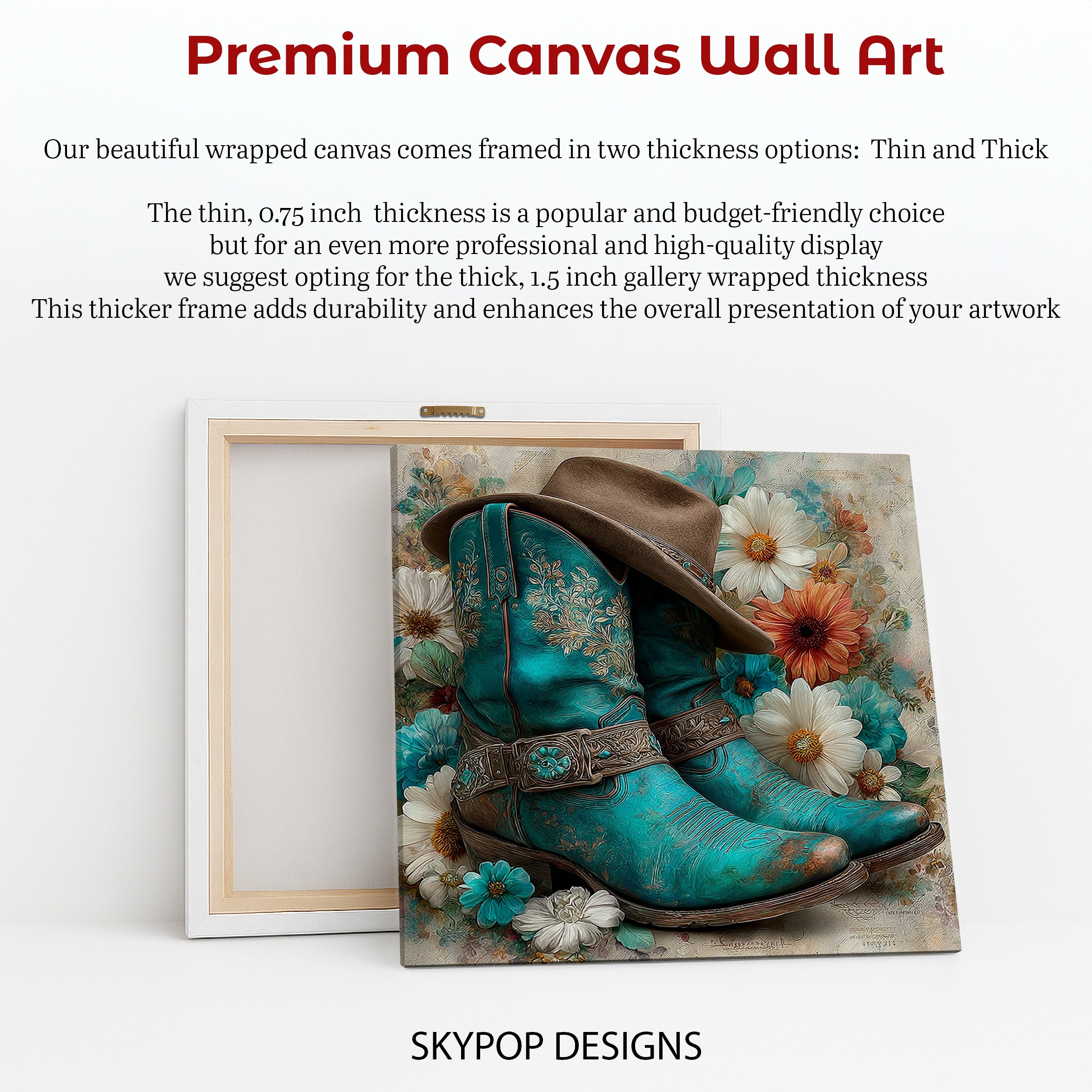 6.jpg Cowboy Boots and Flowers Art
