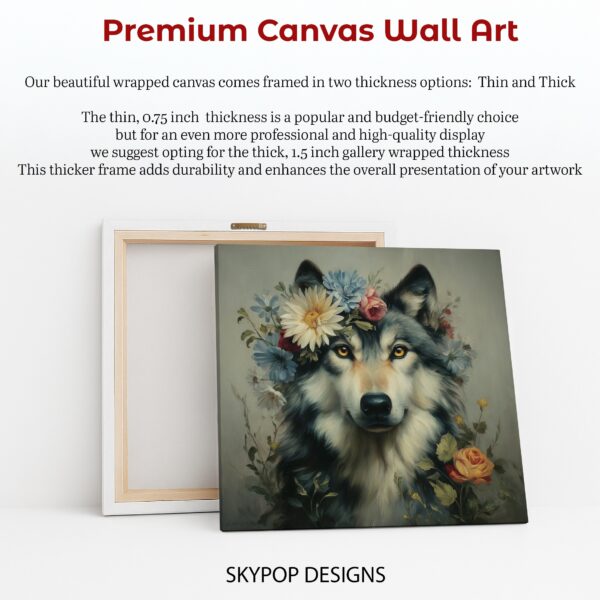 Wolf Floral Crown Art