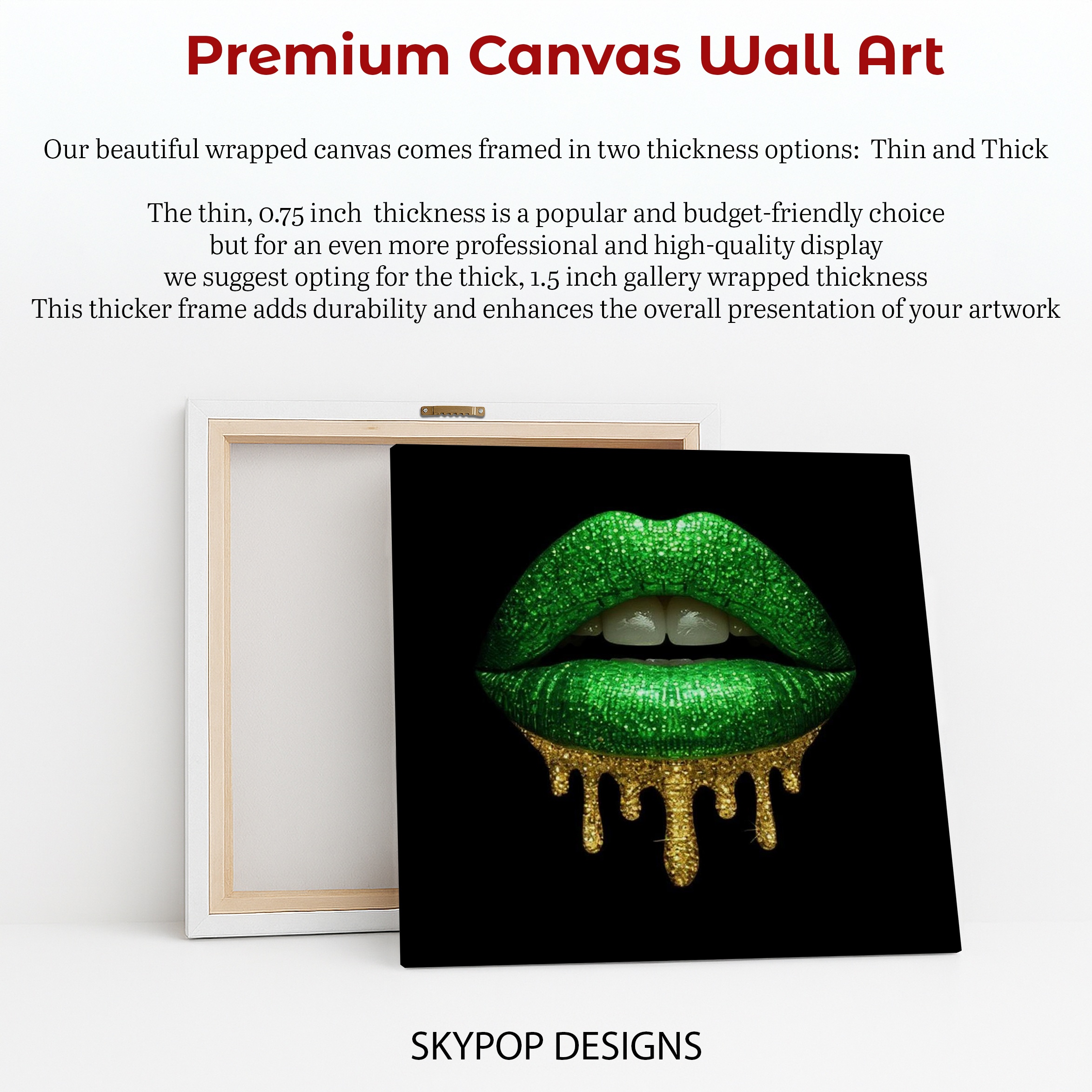 6.jpg Glittery Green Lips Art
