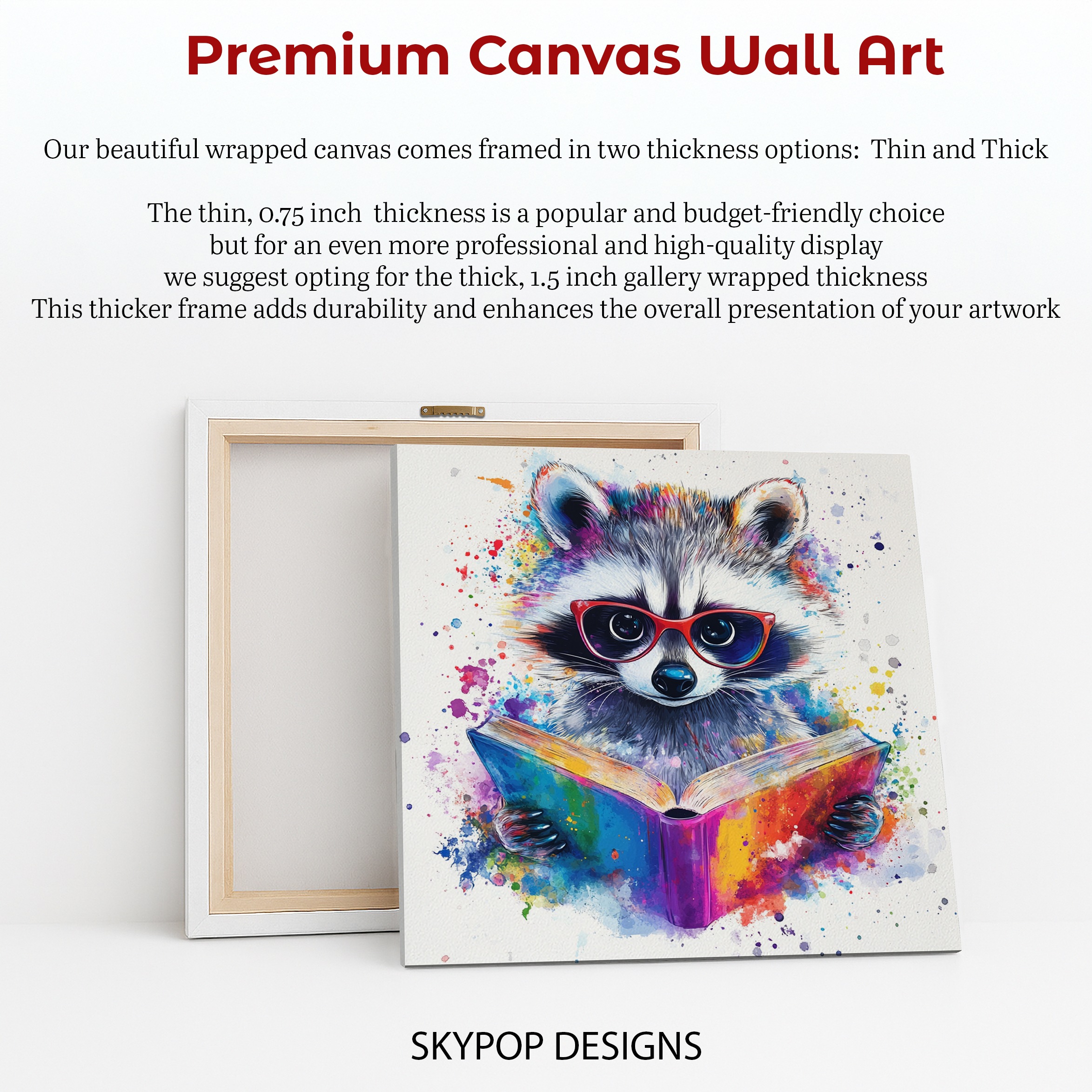 6.jpg Raccoon Reading Art