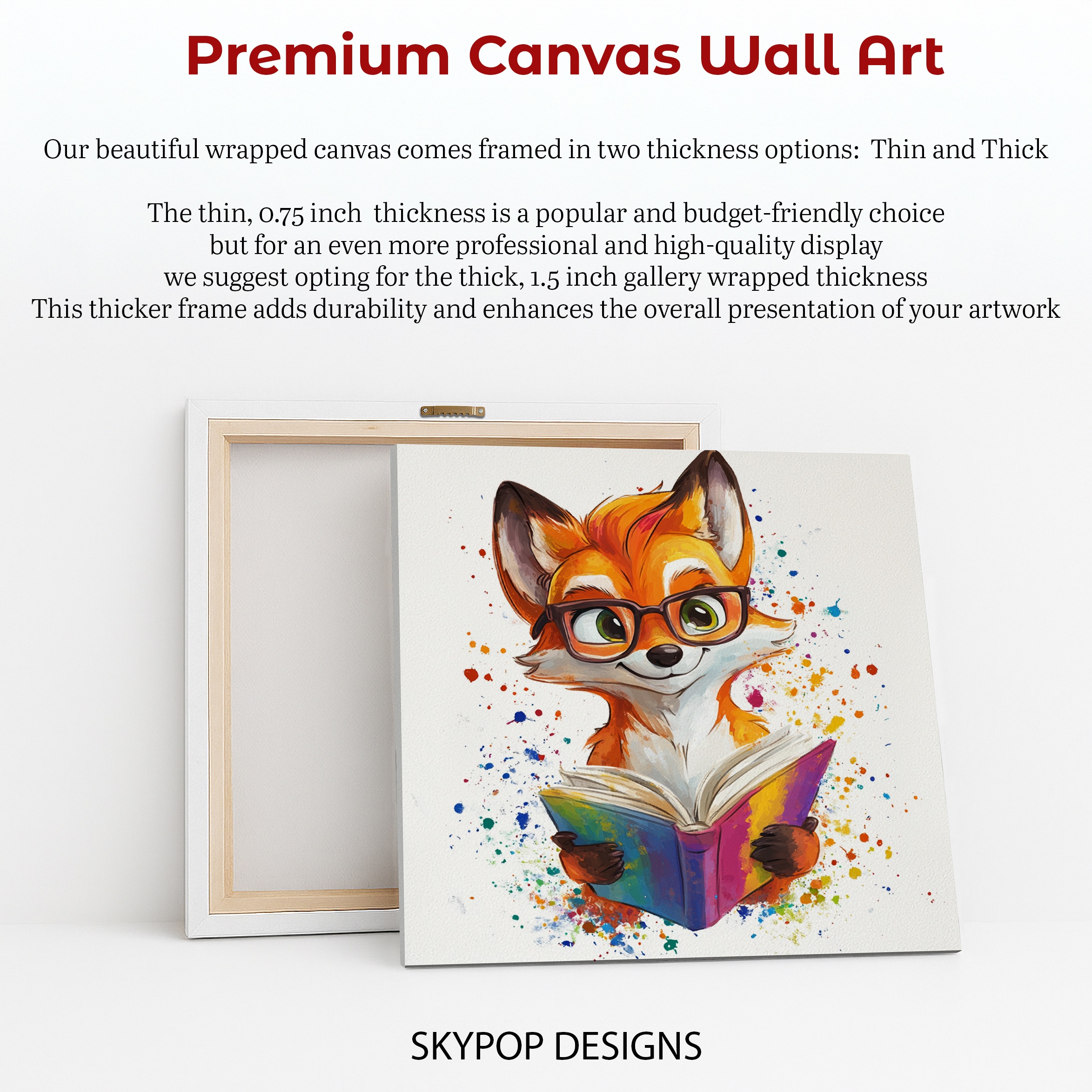 6.jpg Fox Reading Book Art