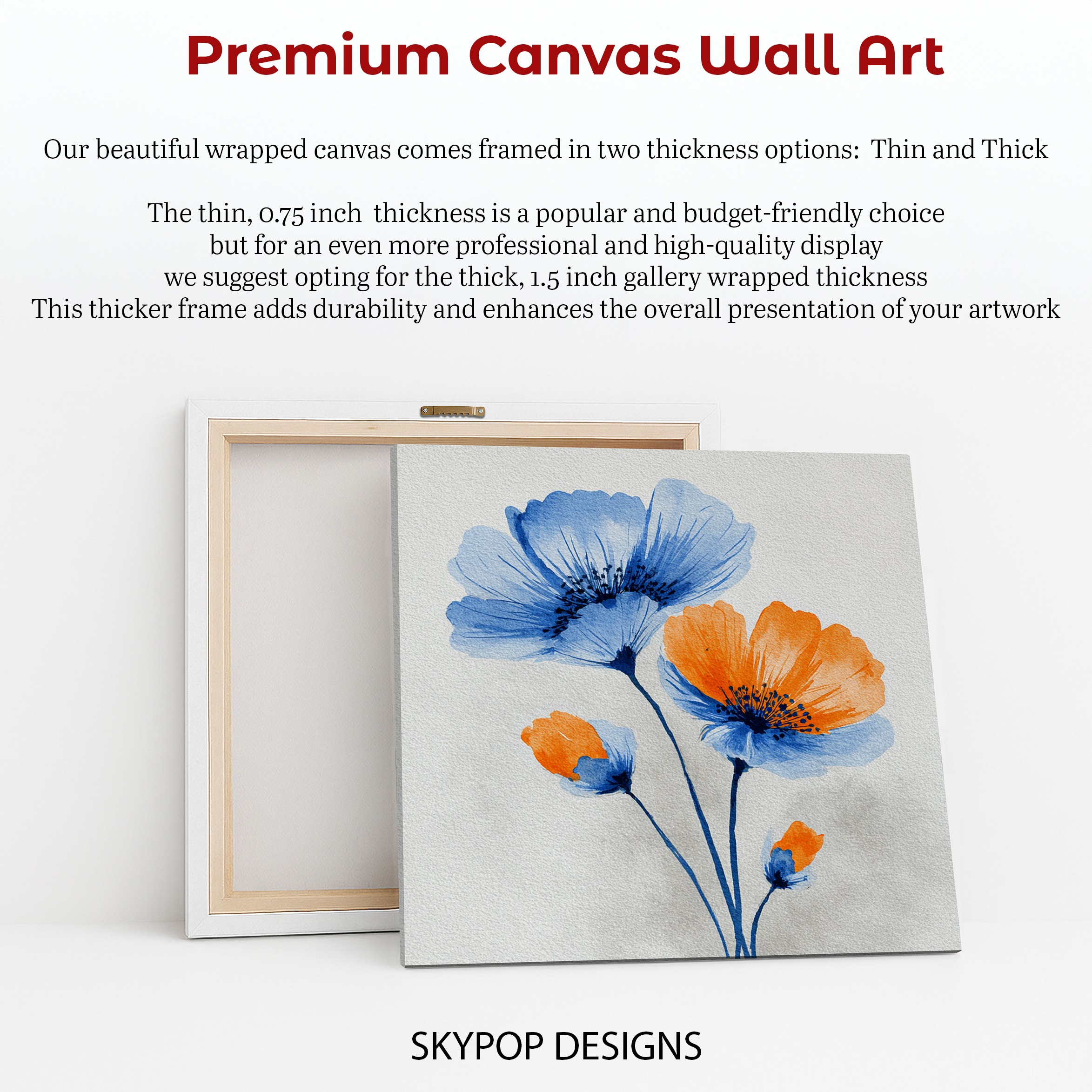 6.jpg Blue Orange Flower Art