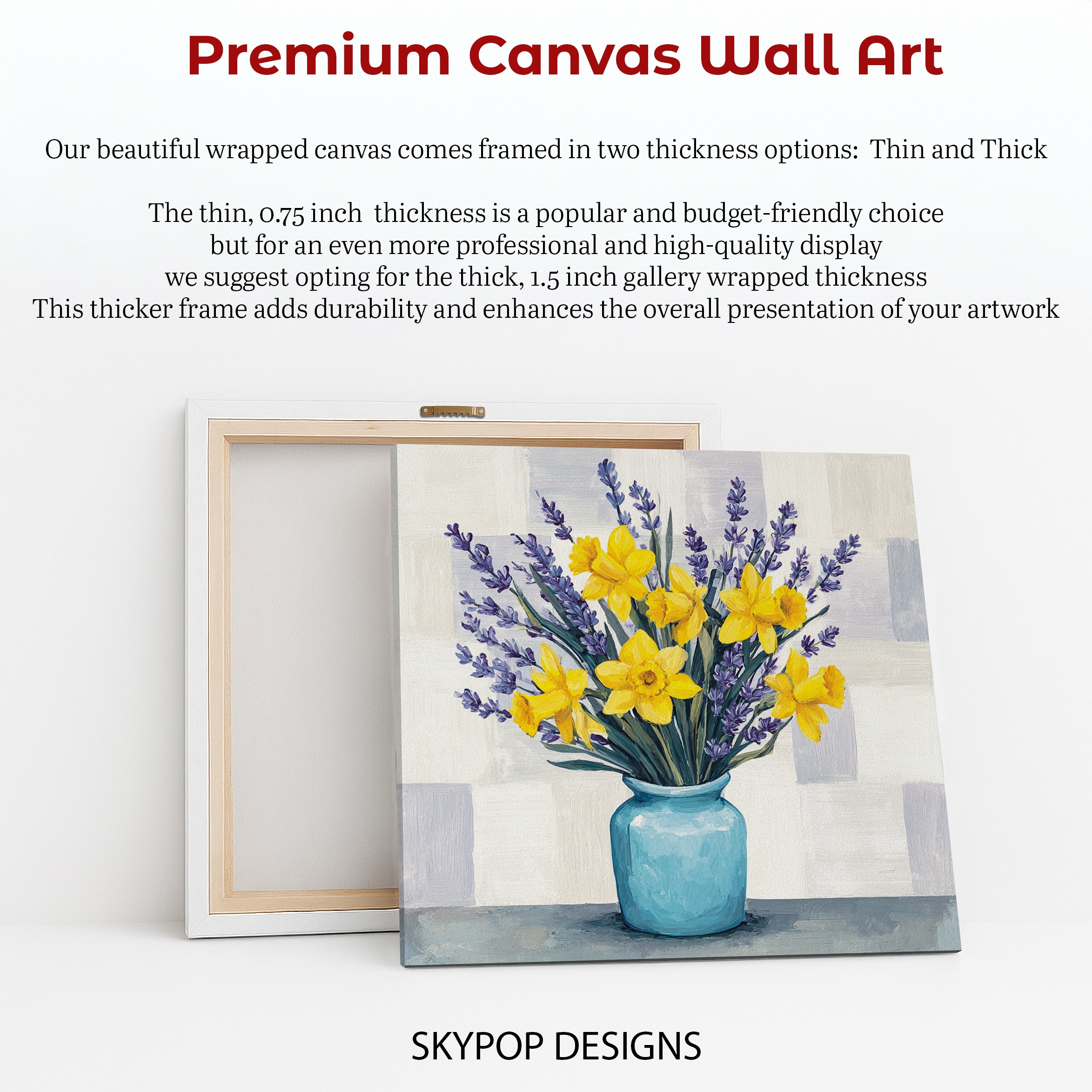 6.jpg Daffodil and Lavender Bouquet Art