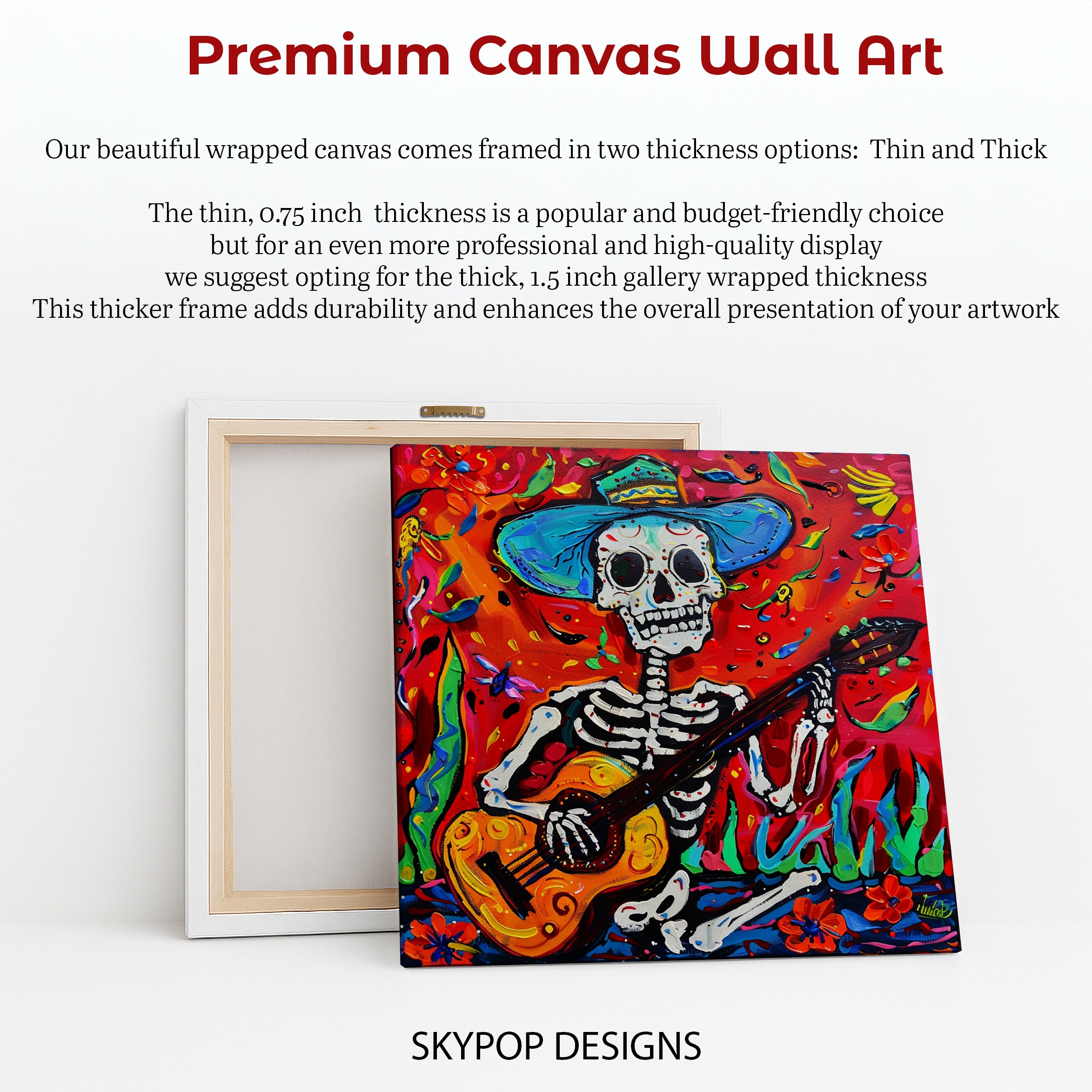 6.jpg Day of the Dead Guitar Skeleton Art