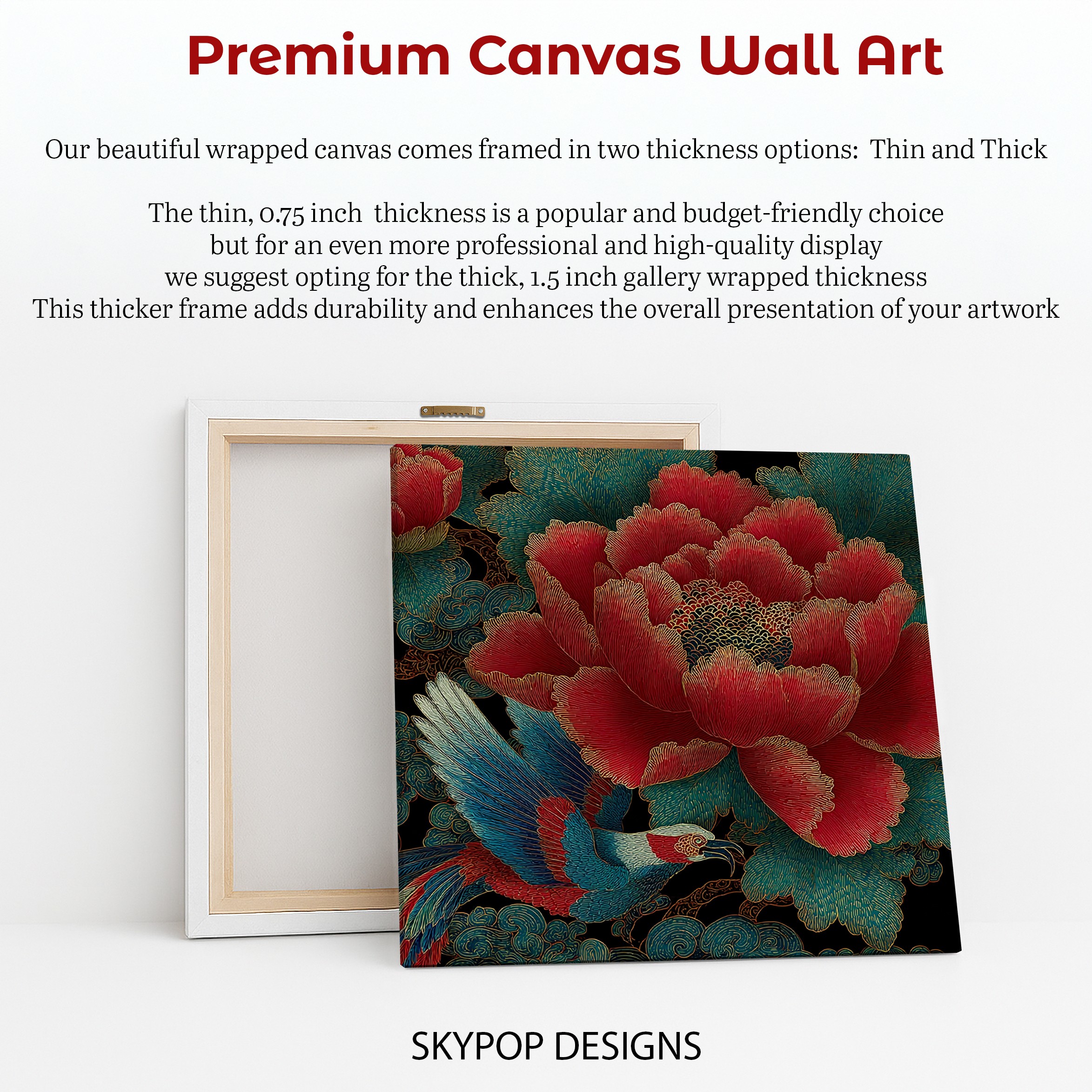 6.jpg Red Peony Bird Art