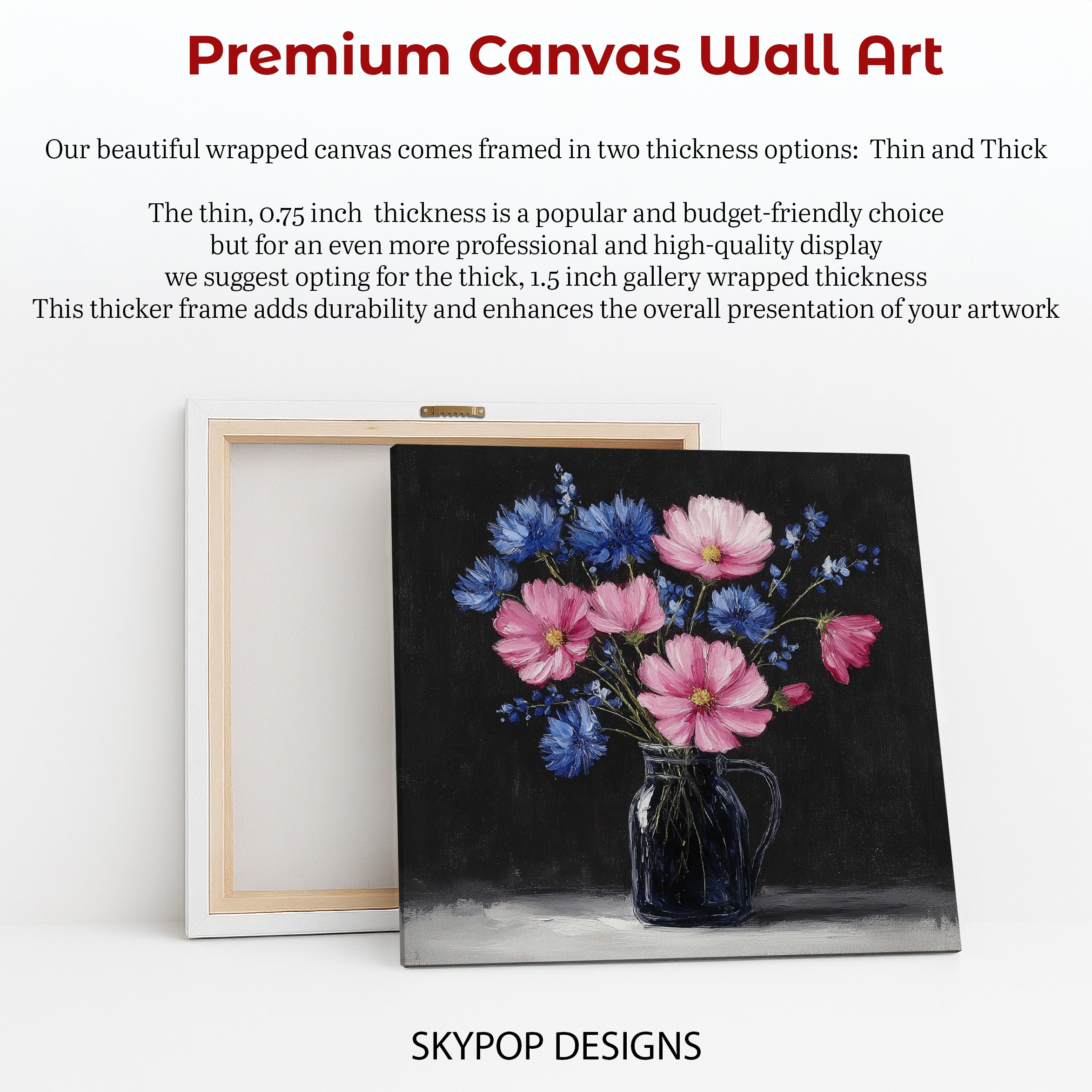 6.jpg Pink and Blue Wildflower Bouquet Art