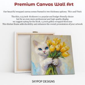 Cat with Tulips Art