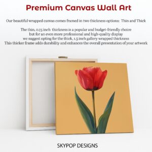 Red Tulip Bloom Art