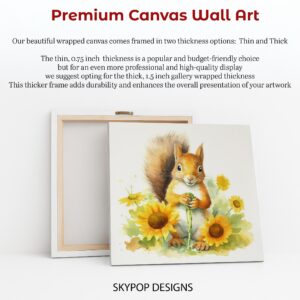 Squirrel Sunflower Art