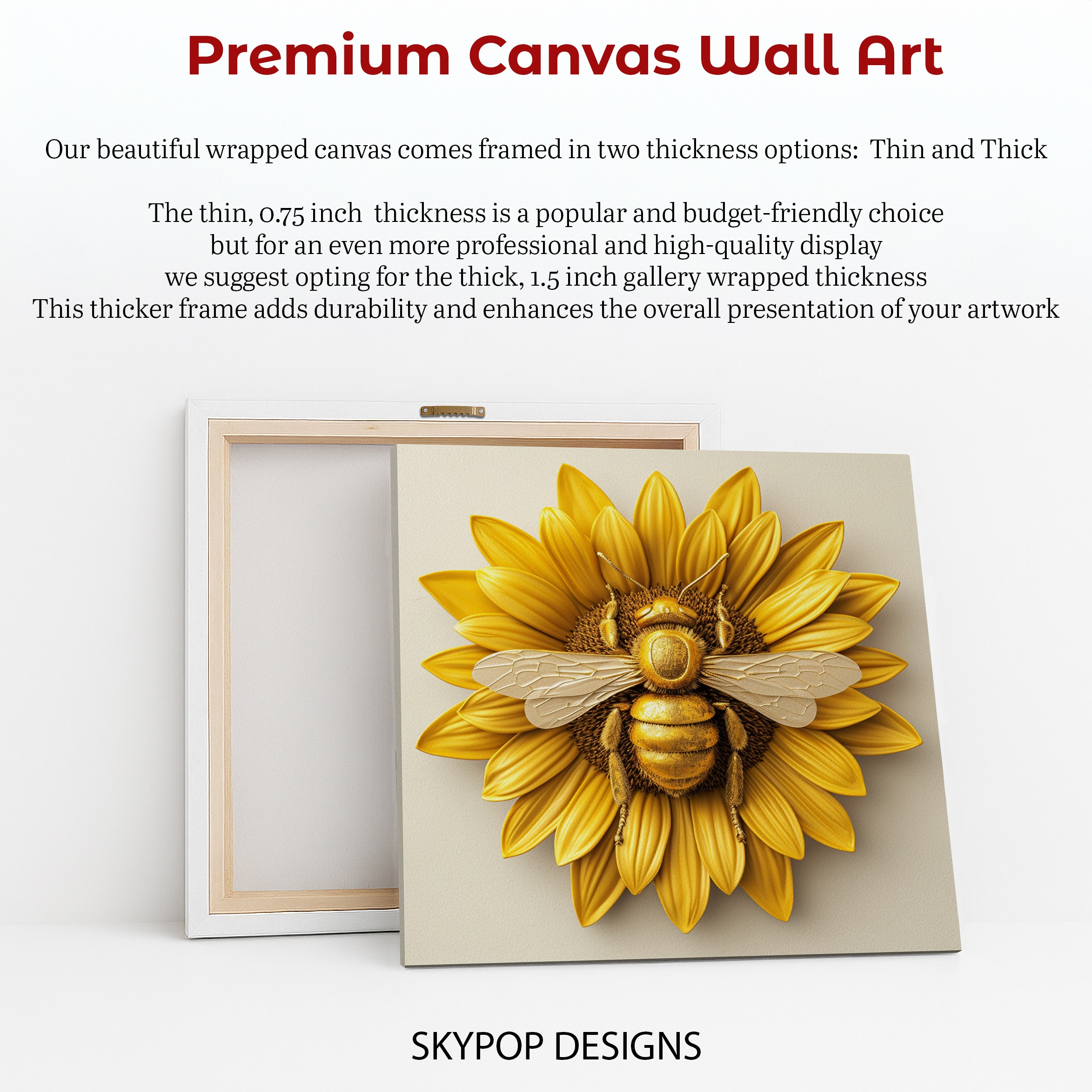 6.jpg Golden Bee Sunflower Art