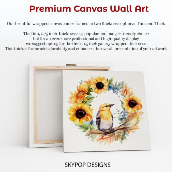 Sunflower Bird Wreath Art