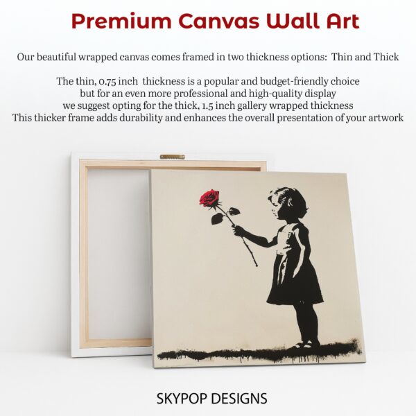 Banksy Girl Rose Art