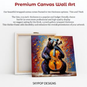 Bear Playing Cello Art