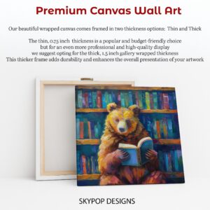 Bear Reading Books Art