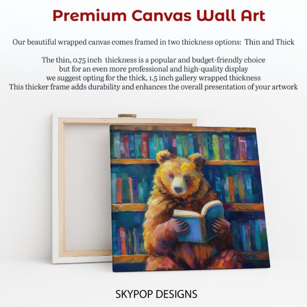 Bear Reading Books Art