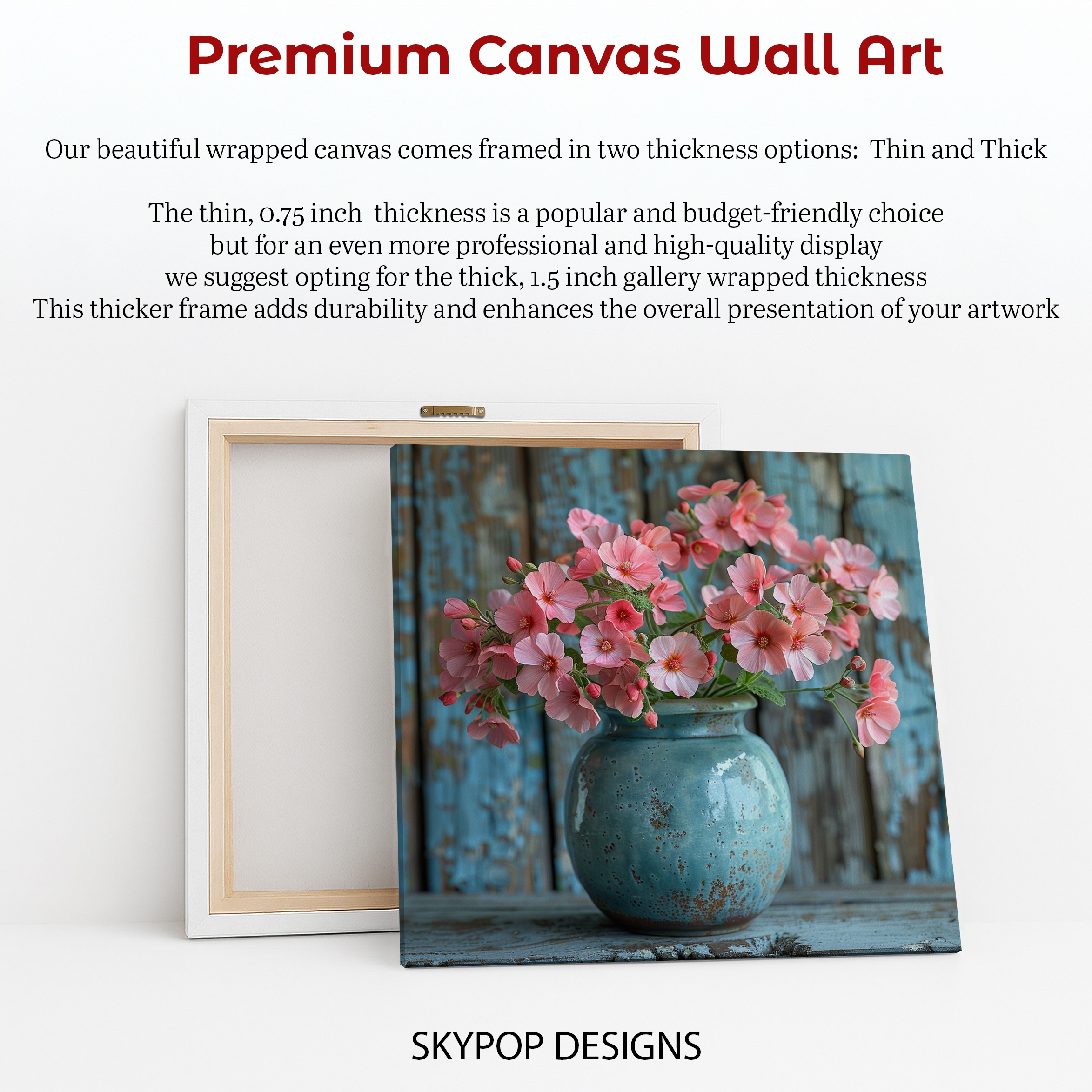 6.jpg Pink Geraniums Teal Vase Art