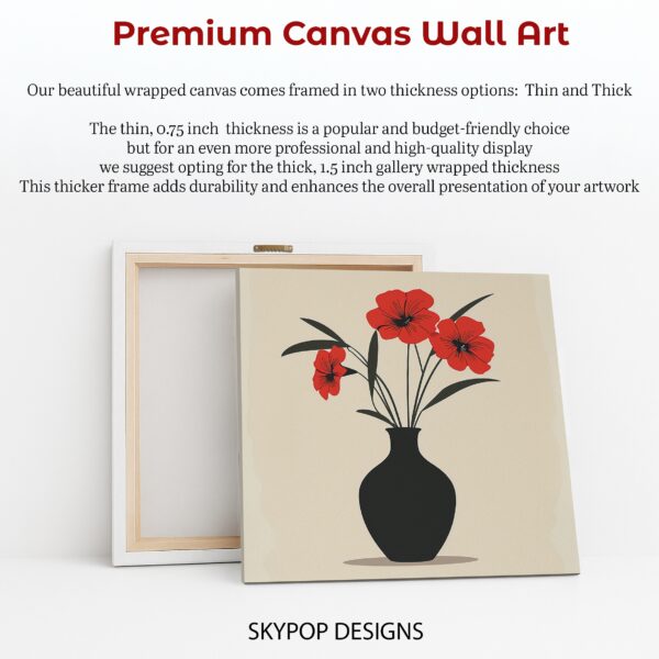 Red Petunia Vase Art