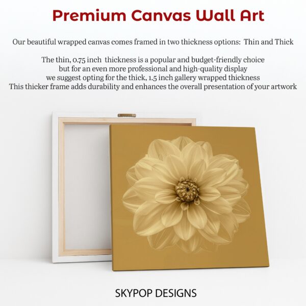 Golden Dahlia Bloom Art