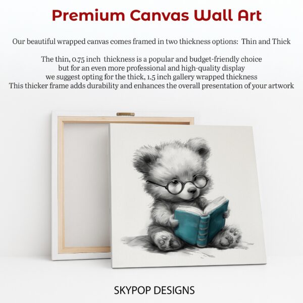 Teddy Bear Reading Book Art