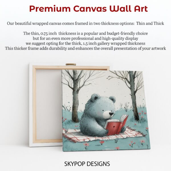 Bear Reading Book Art