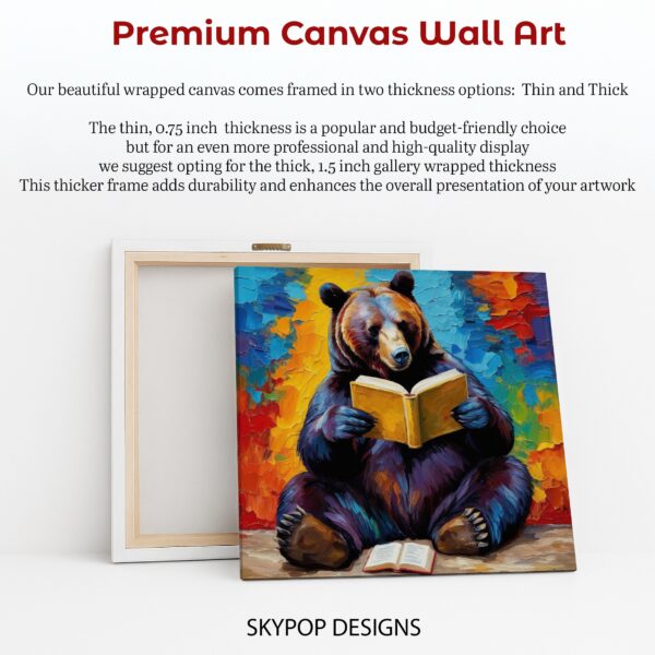 Bear Reading Book Art