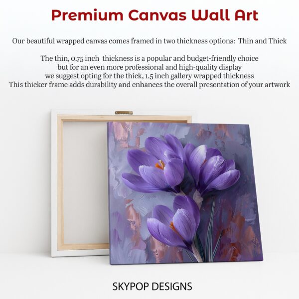 Purple Crocus Blooms Art